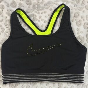 Nike Black & Neon Sports Bra | Size M